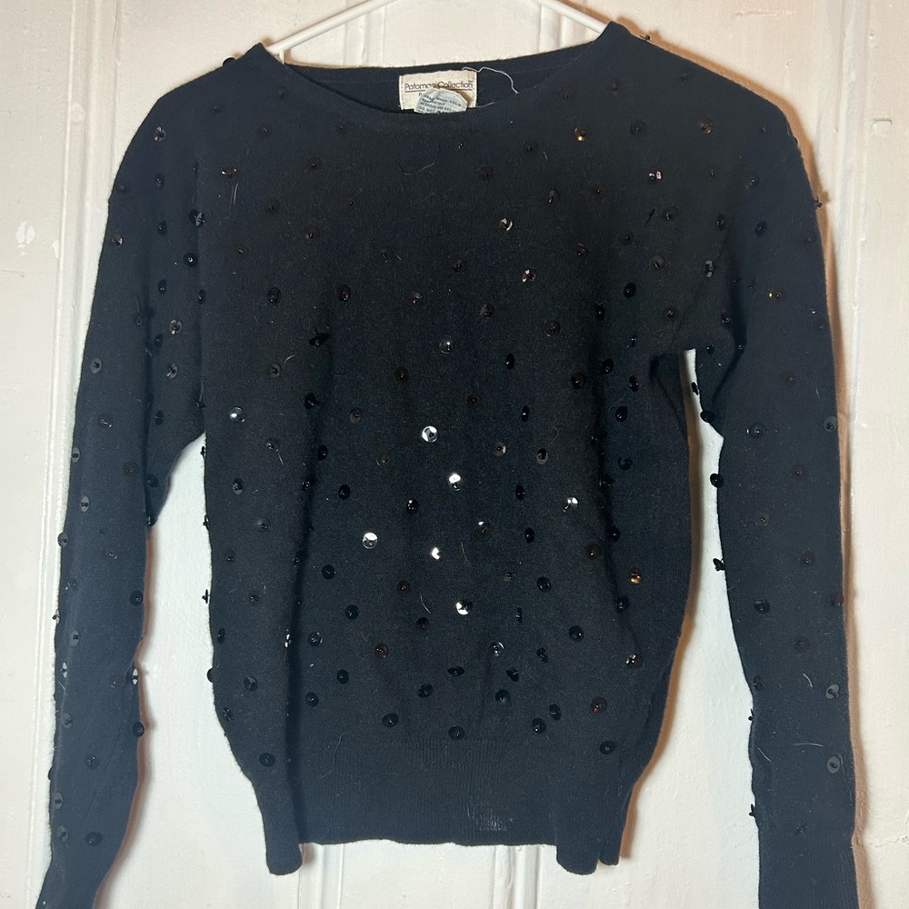 Black Sequin Sweater